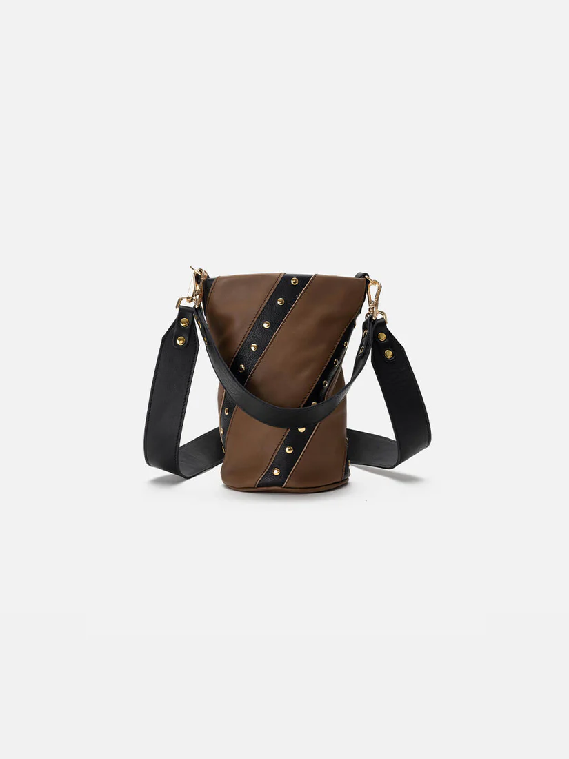 Bolso CANDY TWISTED oliva y negro.