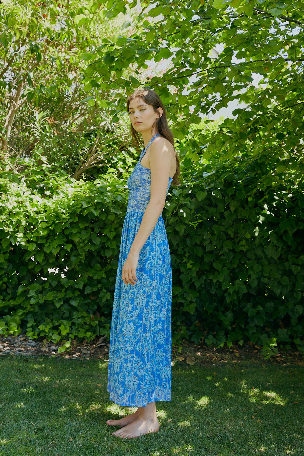 Vestido MARTINA flores azules.