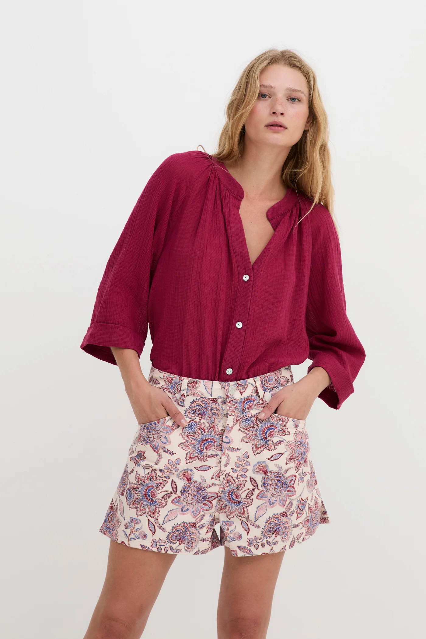 Blusa MOLLI cereza.