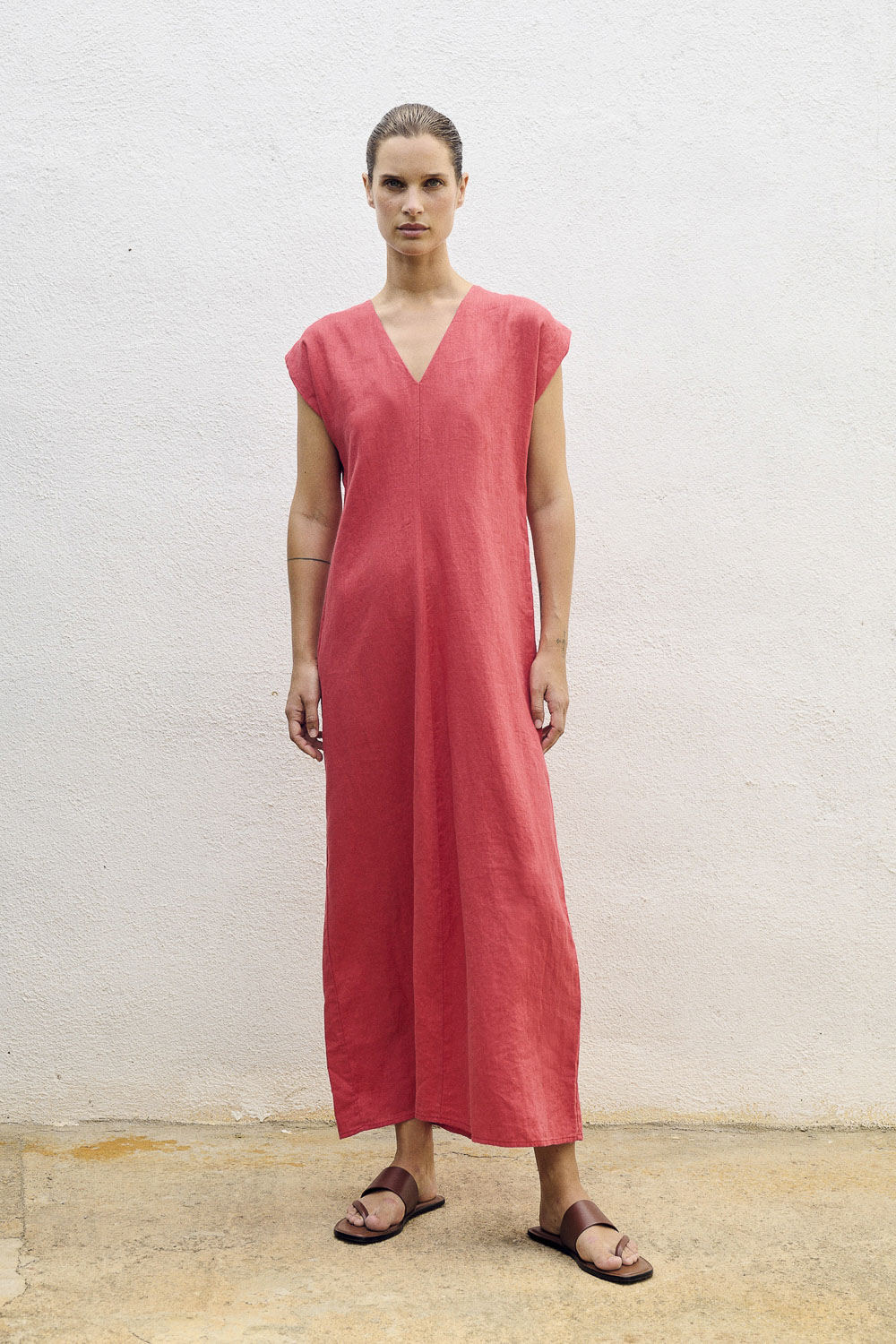 Vestido largo de lino.