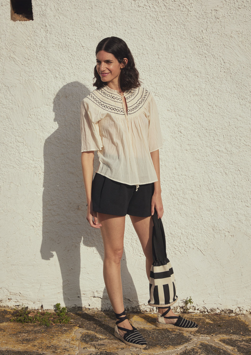 Blusa efecto arrugado.