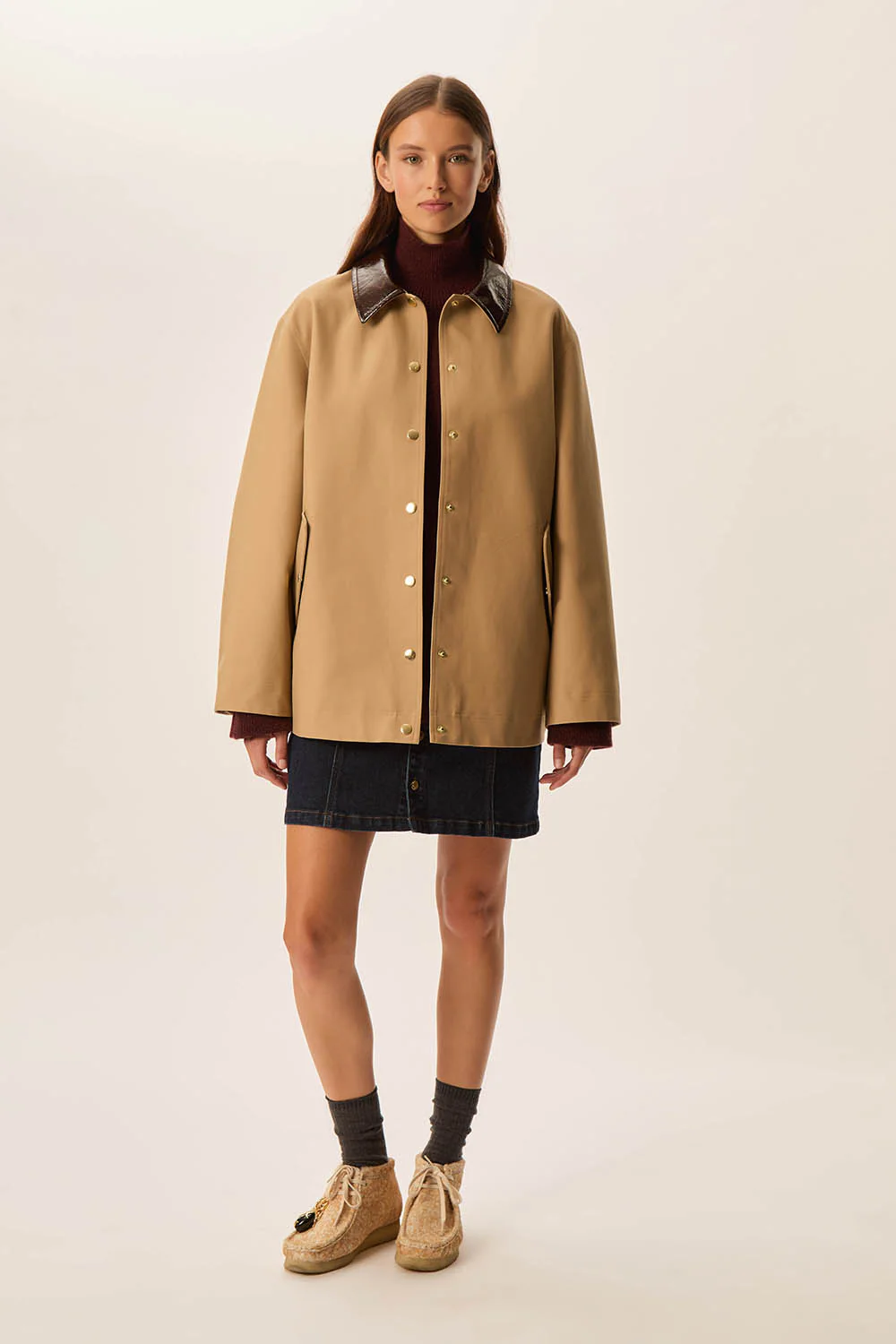 Cazadora YPOLITE camel Des Petits Hauts.