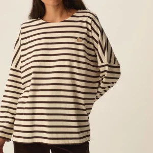 Camiseta FILLY ECRU marrón Des Petits Hauts.