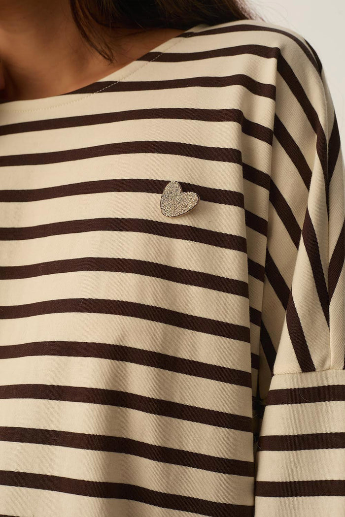 Camiseta FILLY ECRU marrón Des Petits Hauts.