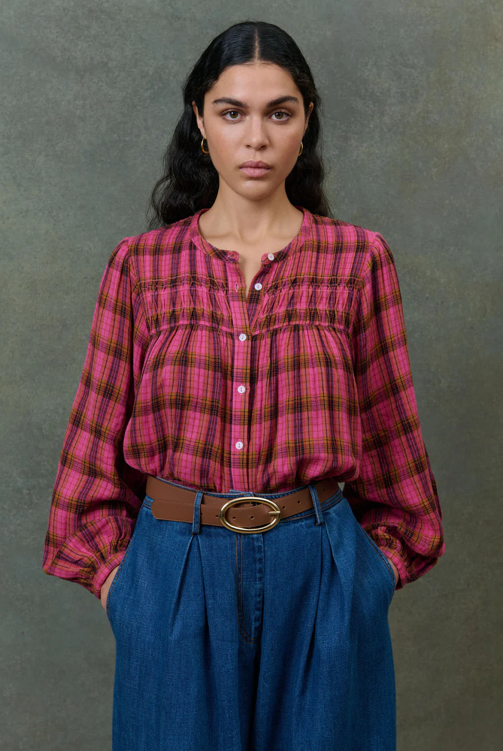 Camisa JALLY cuadros rosas Louise Misha.