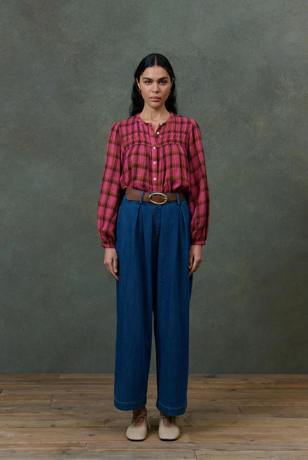 Camisa JALLY cuadros rosas Louise Misha.