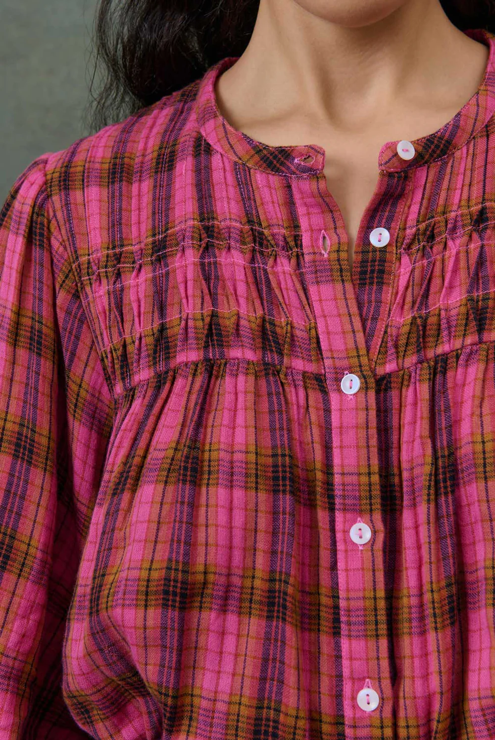 Camisa JALLY cuadros rosas Louise Misha.