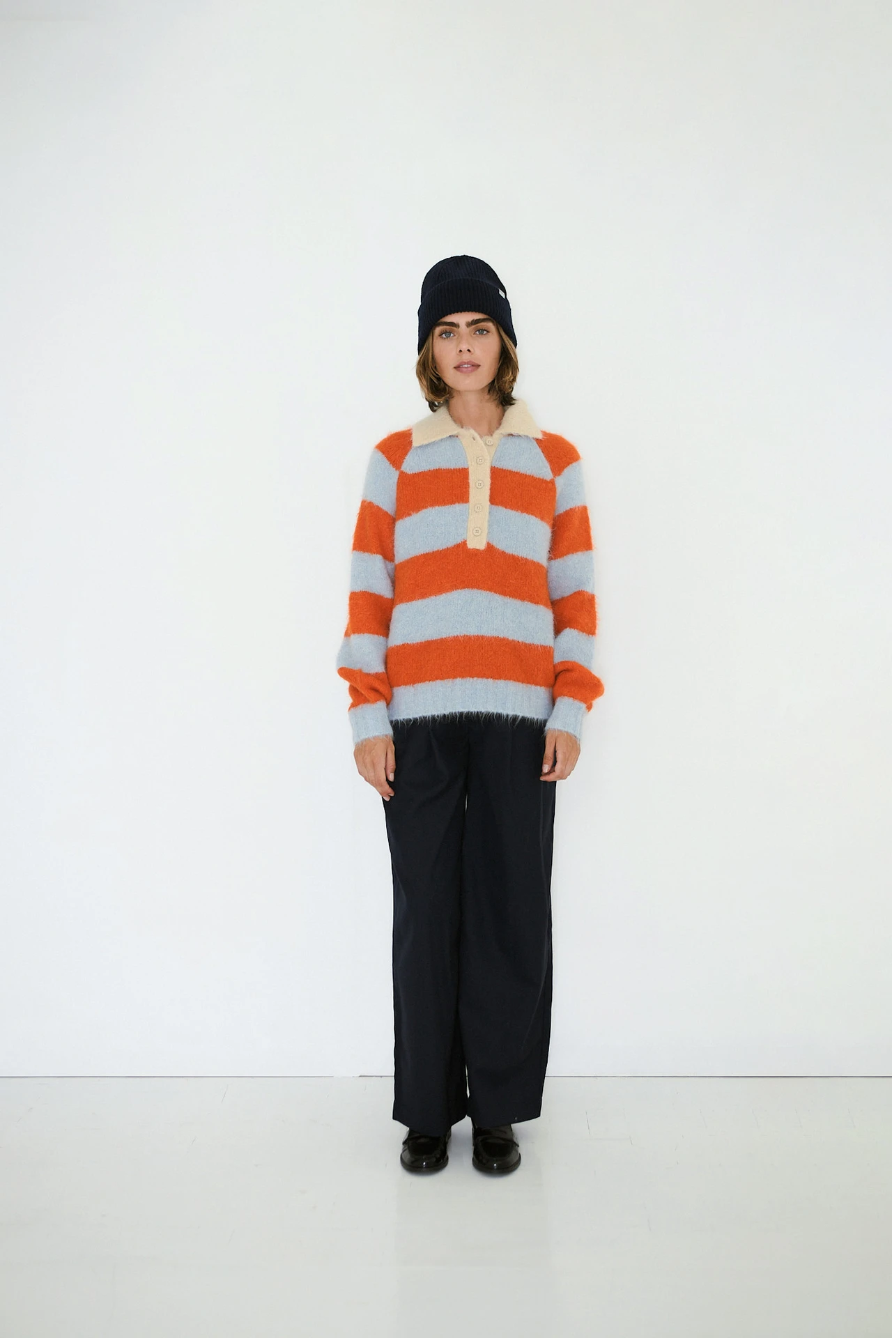 Jersey rayas azul y naranja Tiny Big Sister.