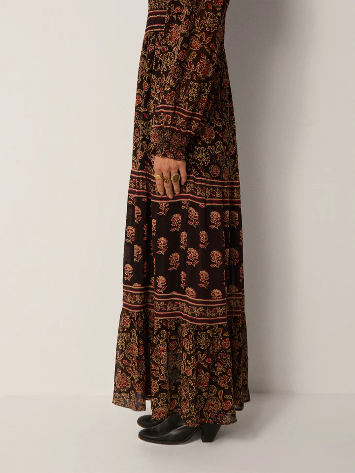 Vestido ANDREA negro estampado Maison Hotel.