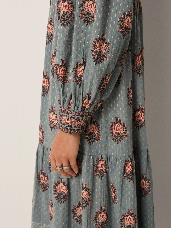 Vestido ALLEGRA azul flores Maison Hotel.