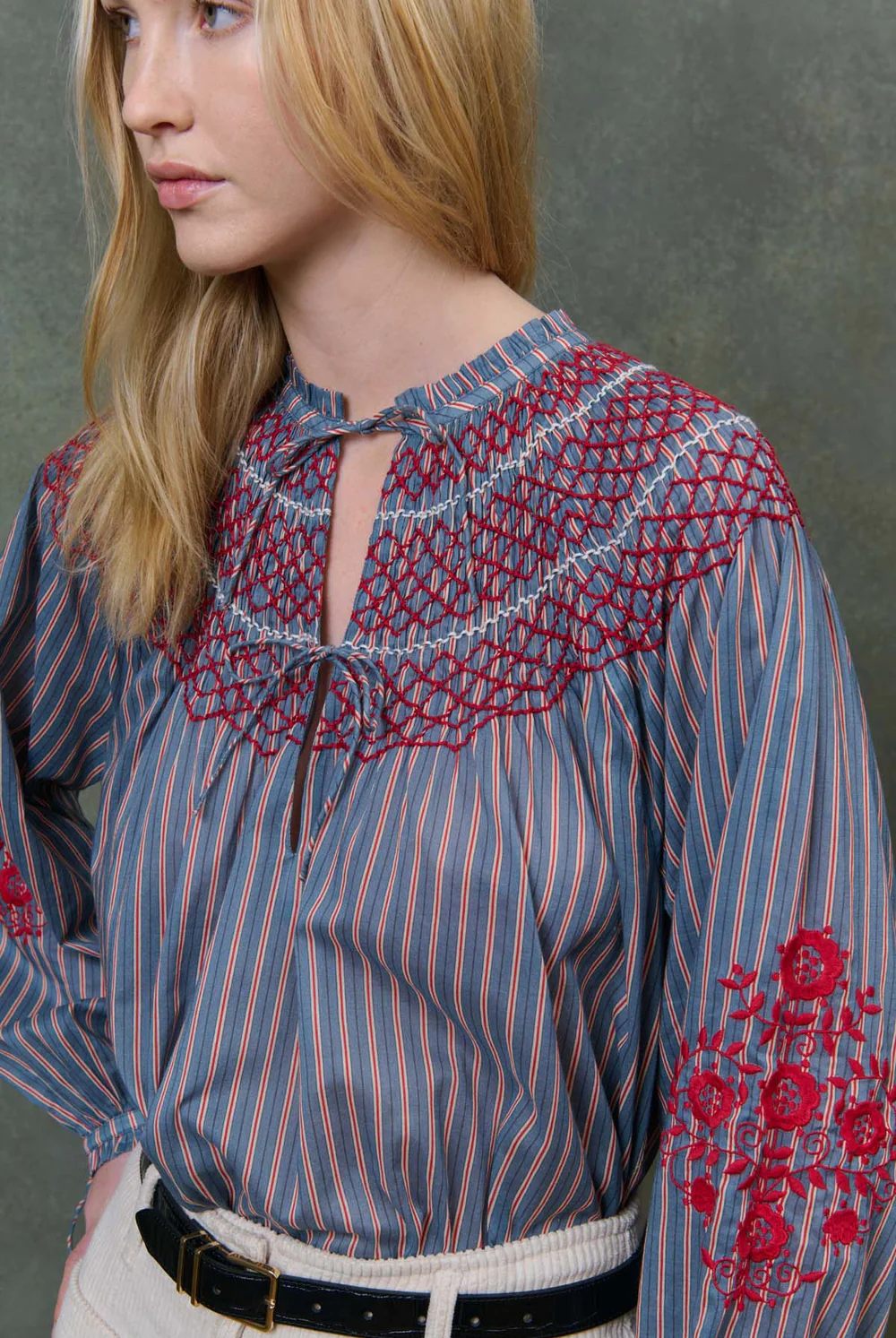 Blusa PAL azul rayas Louise Misha.
