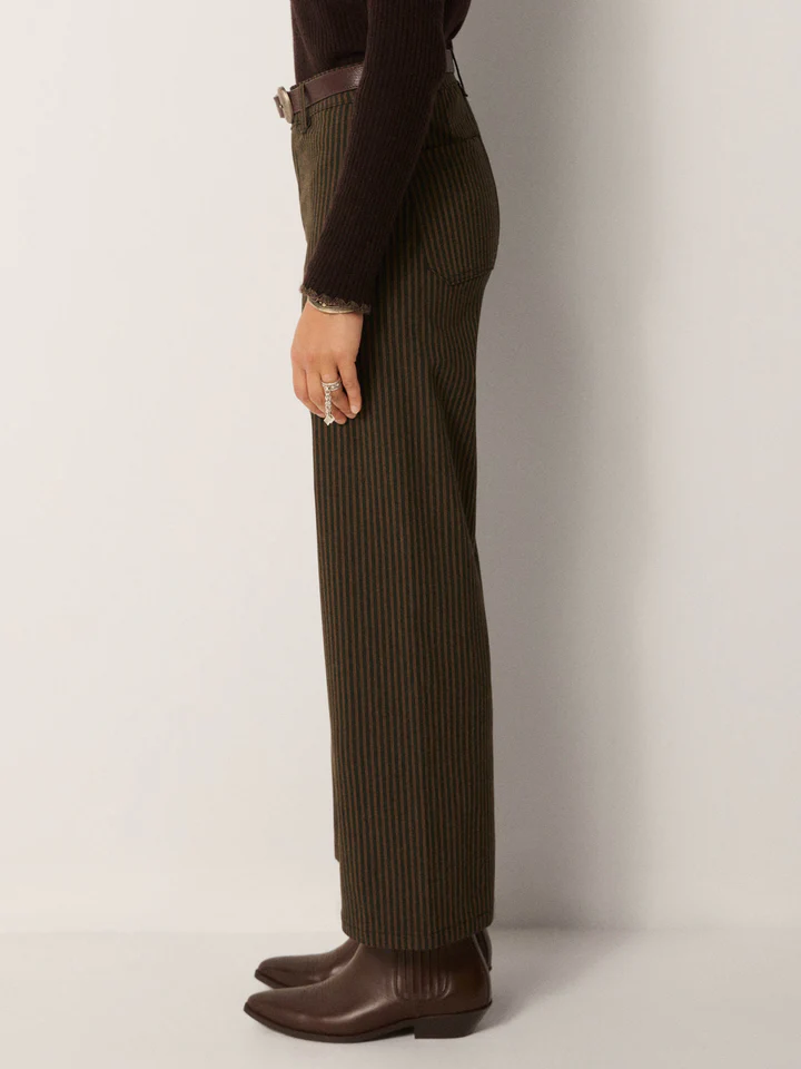 Pantalón GYPSY marrón rayas Maison Hotel.
