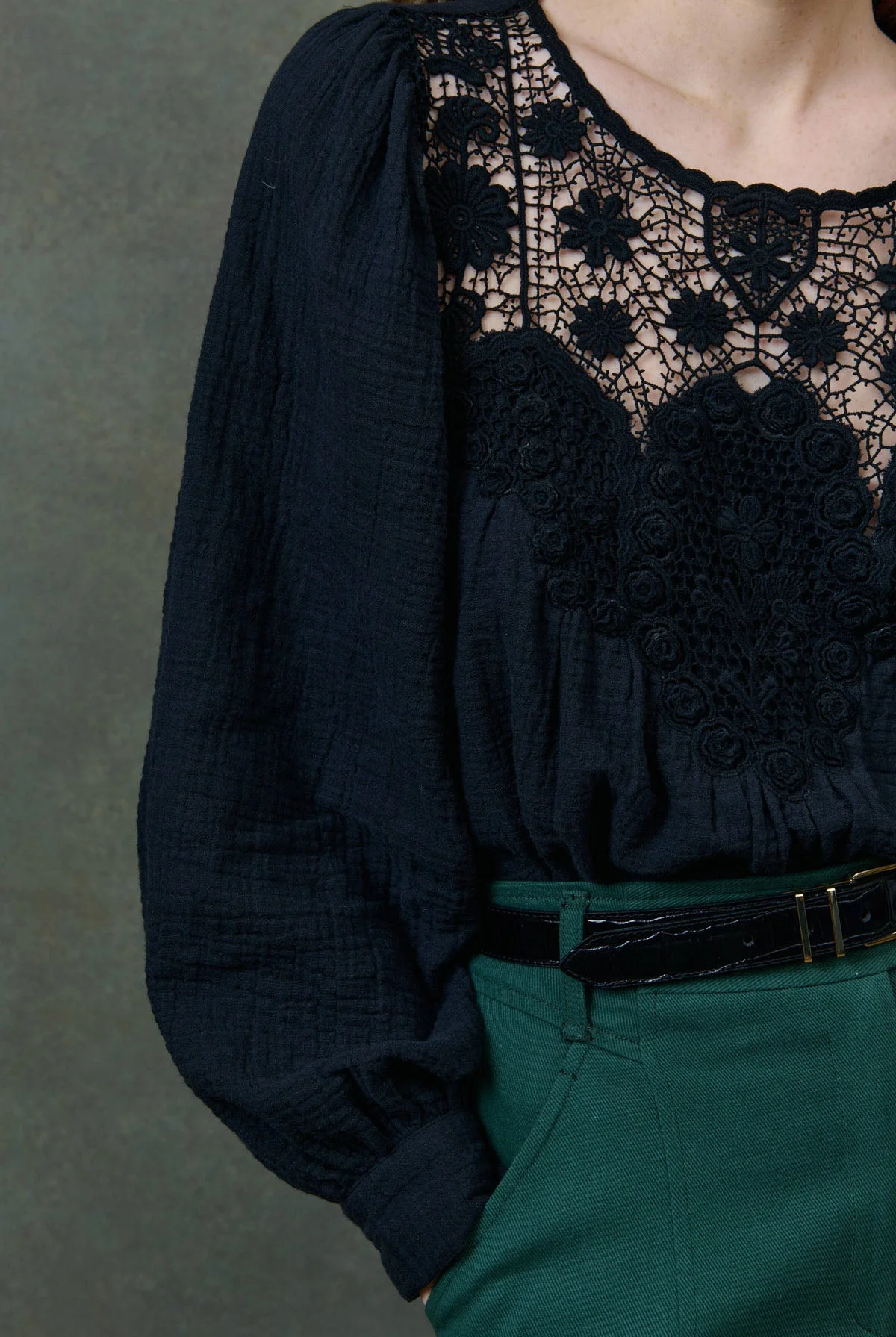 Blusa RIYA negra Louise Misha.