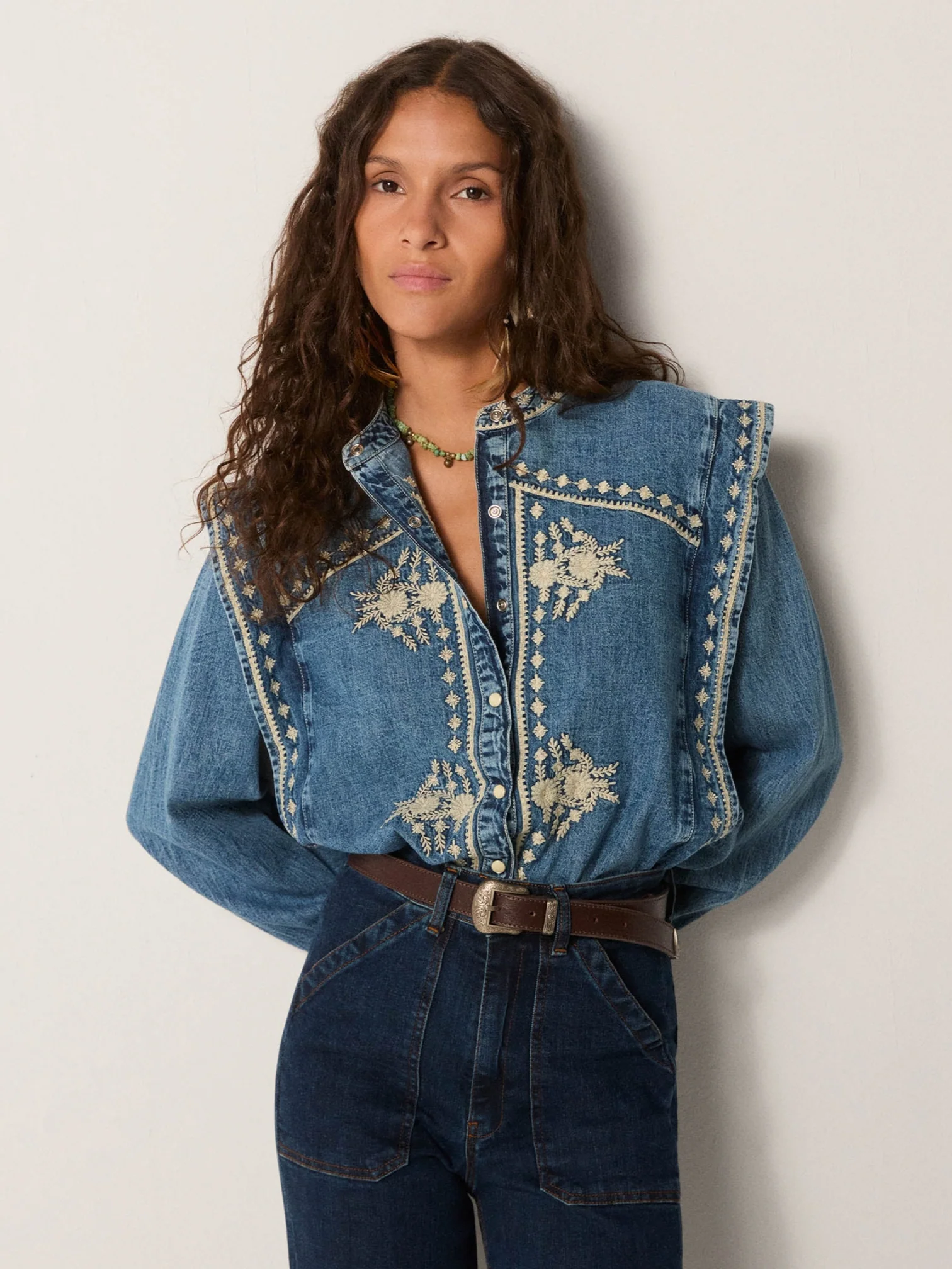 Blusa CAMPO NARCISO azul Maison Hotel.