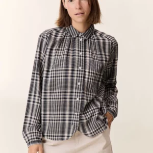 Blusa COB cuadros grises Leon and Harper.