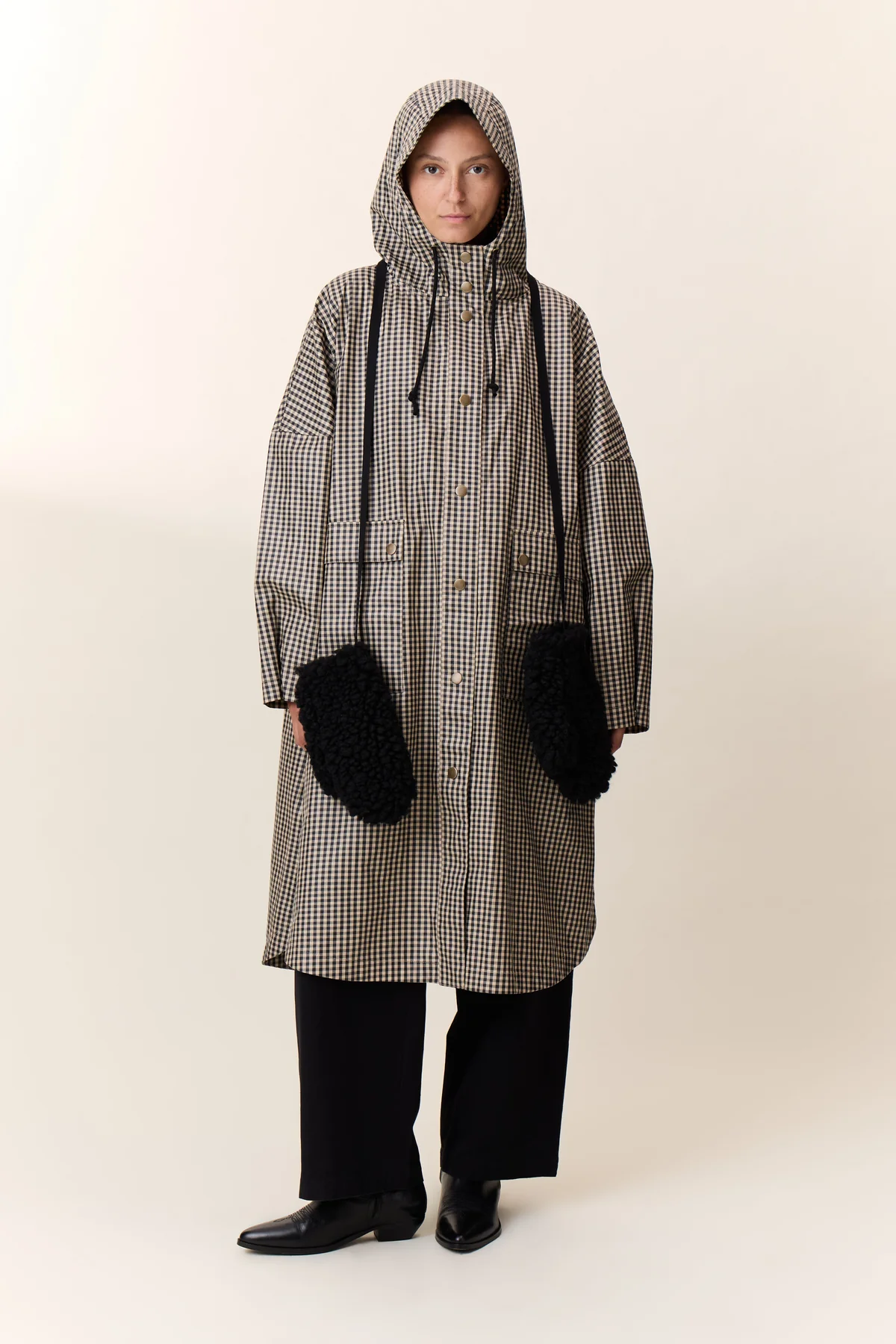 Poncho VANNAH CHECK crudo.