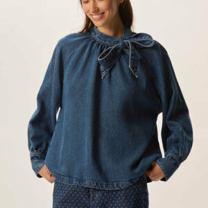 Blusa LOU vaquera azul Des Petits Hauts.