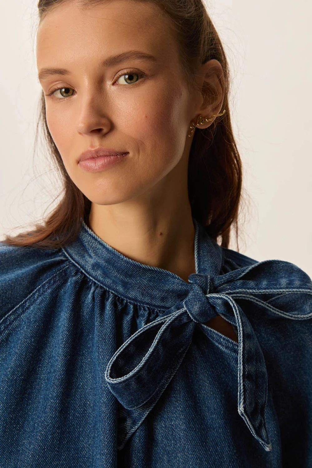 Blusa LOU vaquera azul Des Petits Hauts.