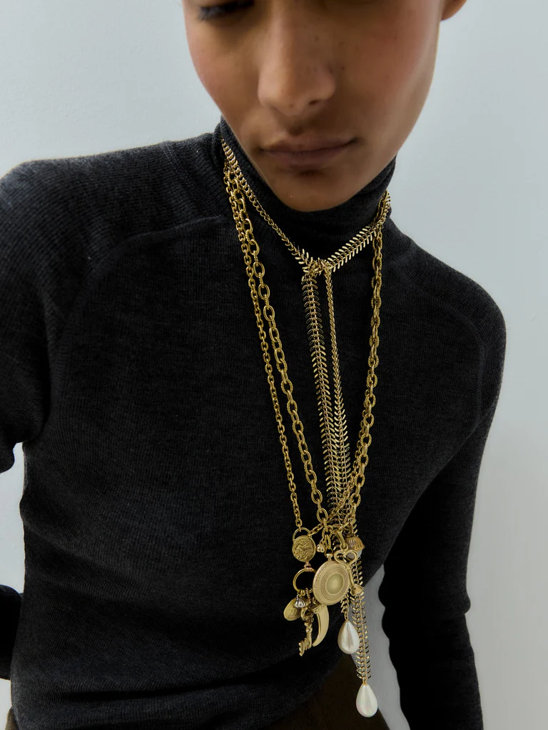 Collar ESPIGA perla blanca.