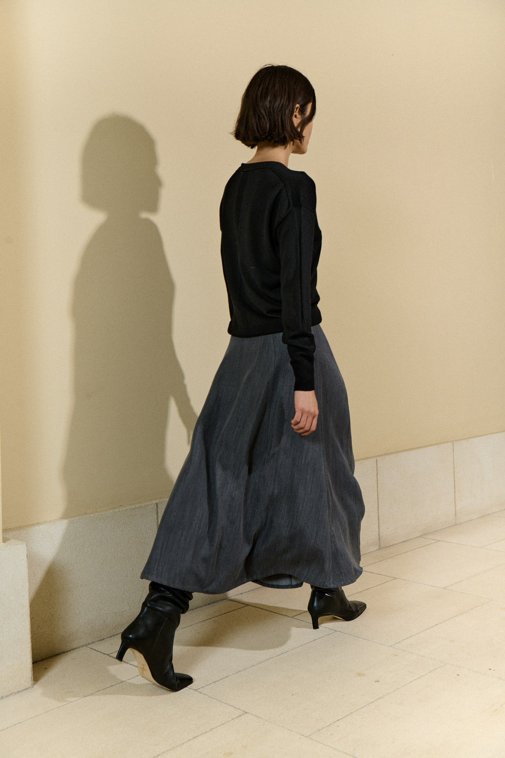 Falda MIDI gris Sita murt.