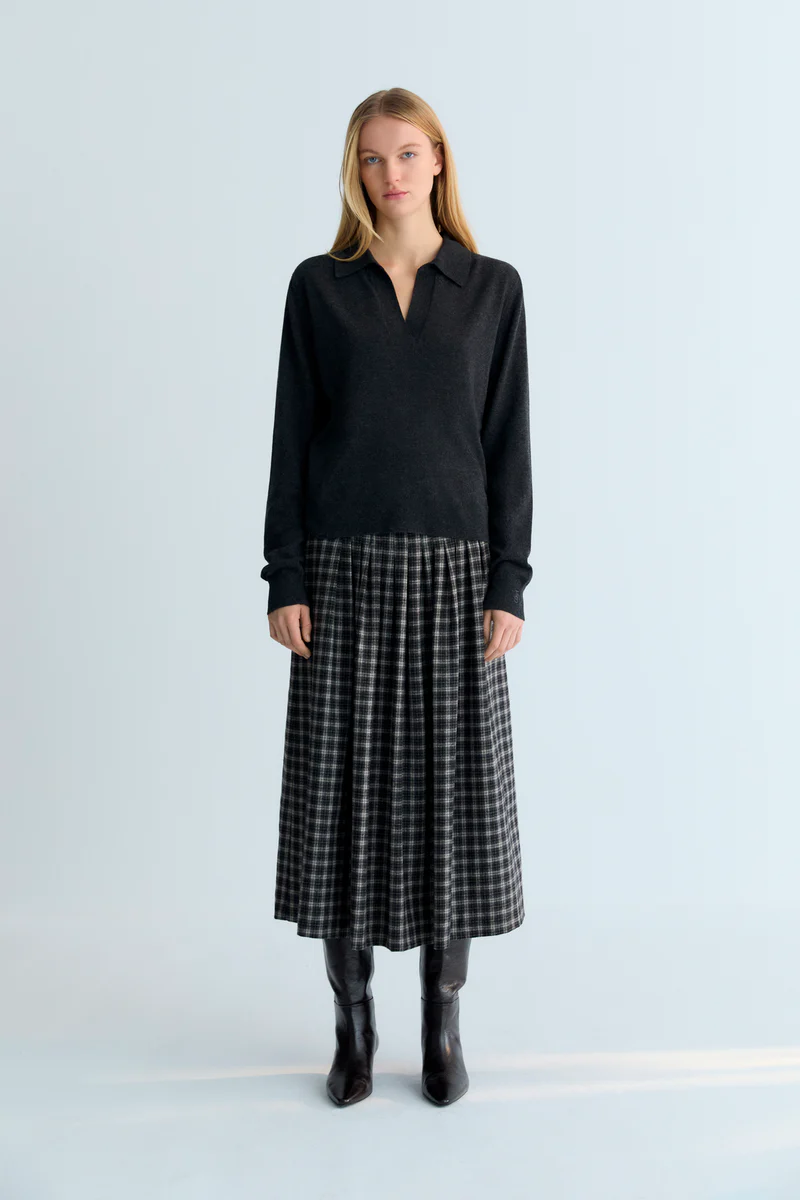Polo de punto AGATHA gris The New Sociaty.