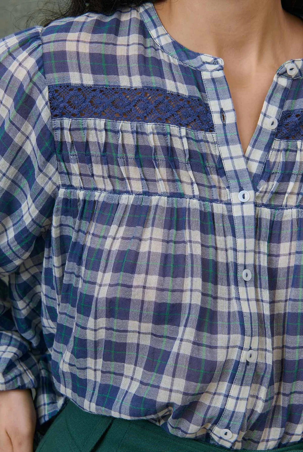 Camisa JALLY cuadros azules Lousie Misha.