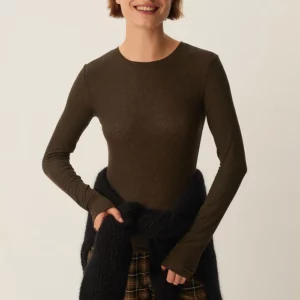 Camiseta JACINTHE marrón Des Petits Hauts.