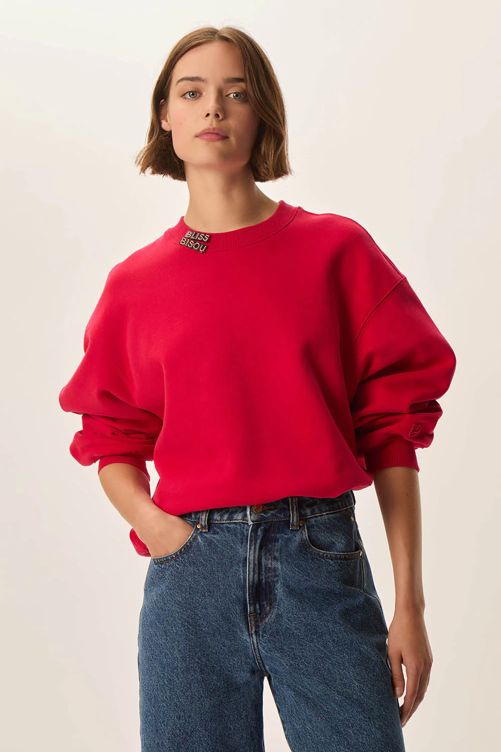 Sudadera JOEME roja Des Petits Hauts.