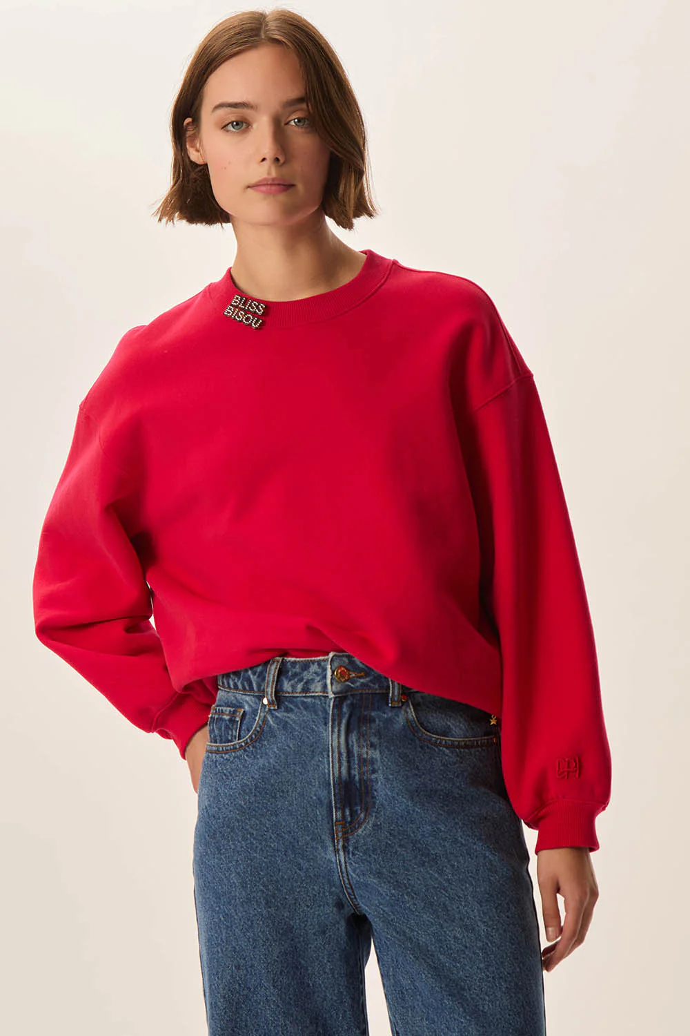 Sudadera JOEME roja Des Petits Hauts.