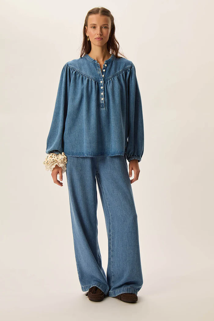 Blusa LAURA azul Des Petits Hauts.
