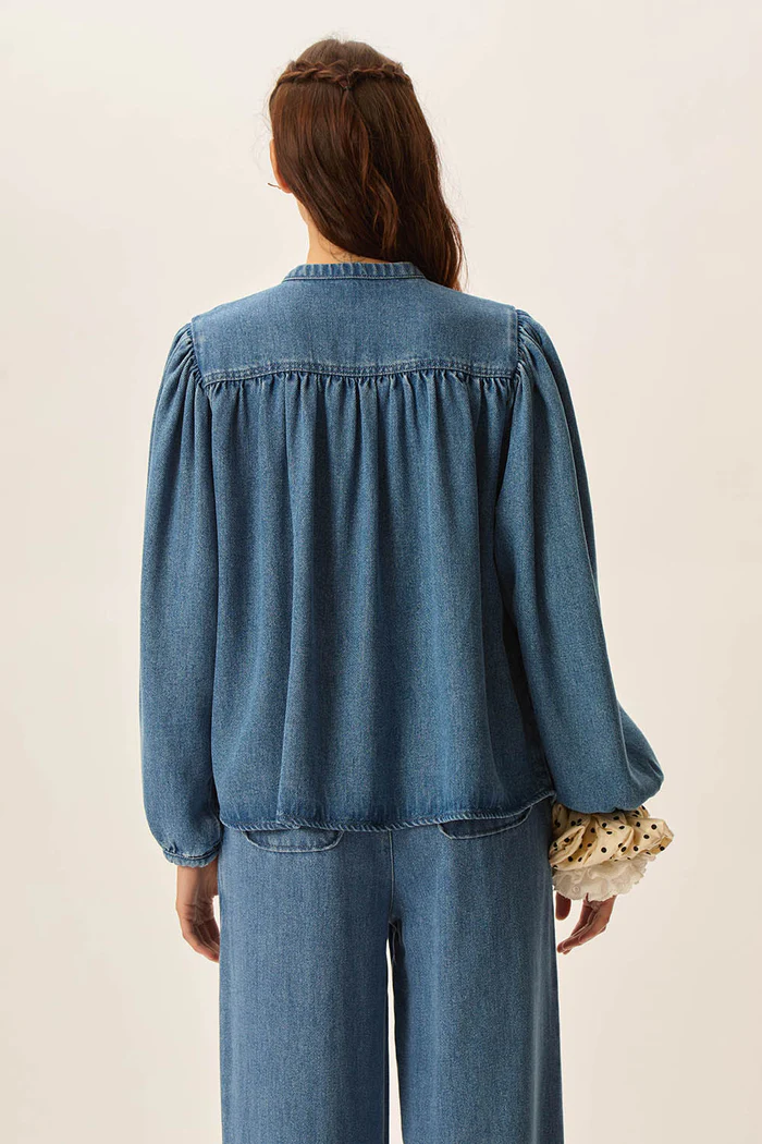 Blusa LAURA azul Des Petits Hauts.