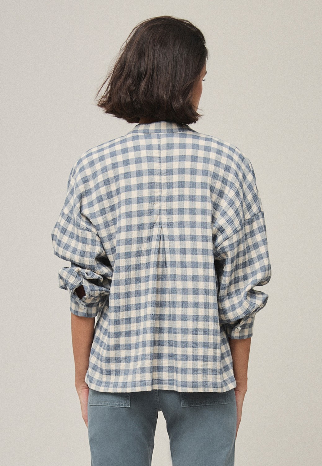 Blusa MAHO CUADROS crudo MI&CO.
