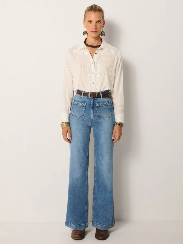 Pantalón vaquero GIULIETTA azul Maison Hotel.