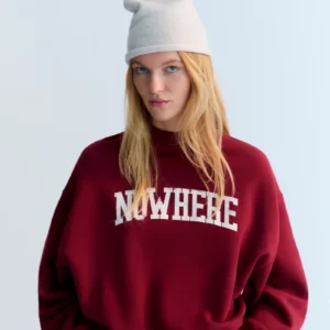 Sudadera NOWHERE granate The New Sociaty.