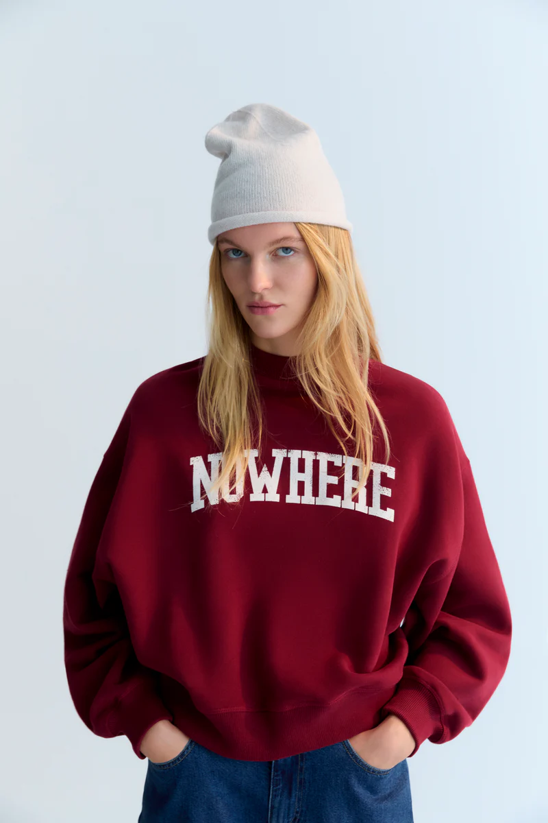 Sudadera NOWHERE granate The New Sociaty.