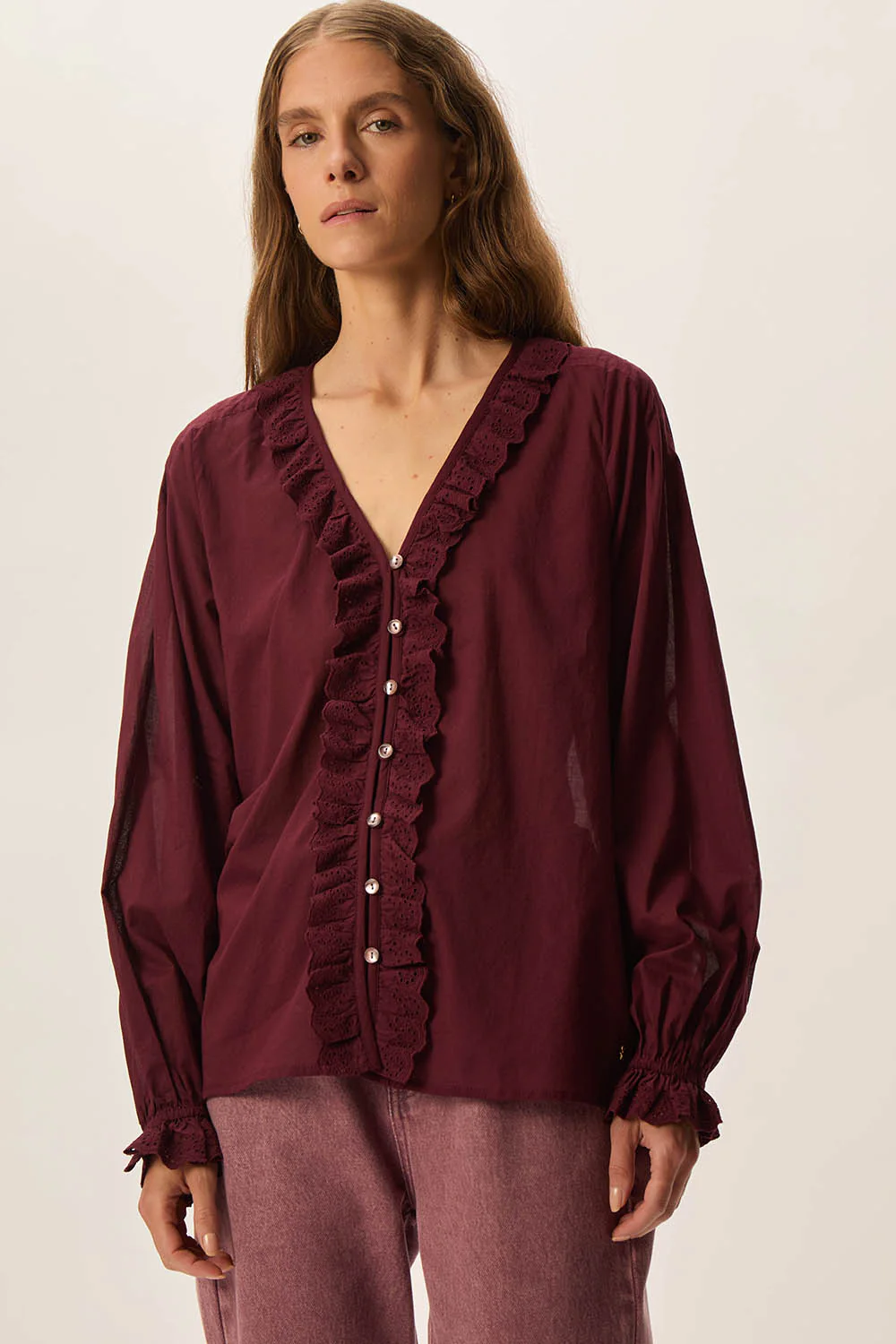 Blusa SOTO granate Des Petits Hauts.