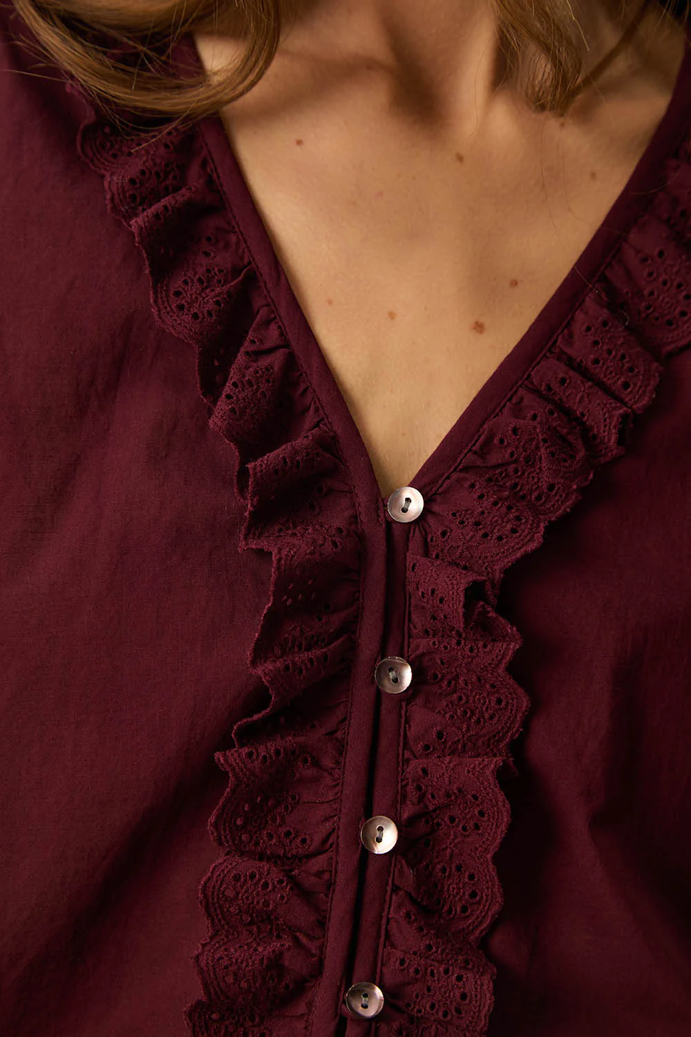 Blusa SOTO granate Des Petits Hauts.
