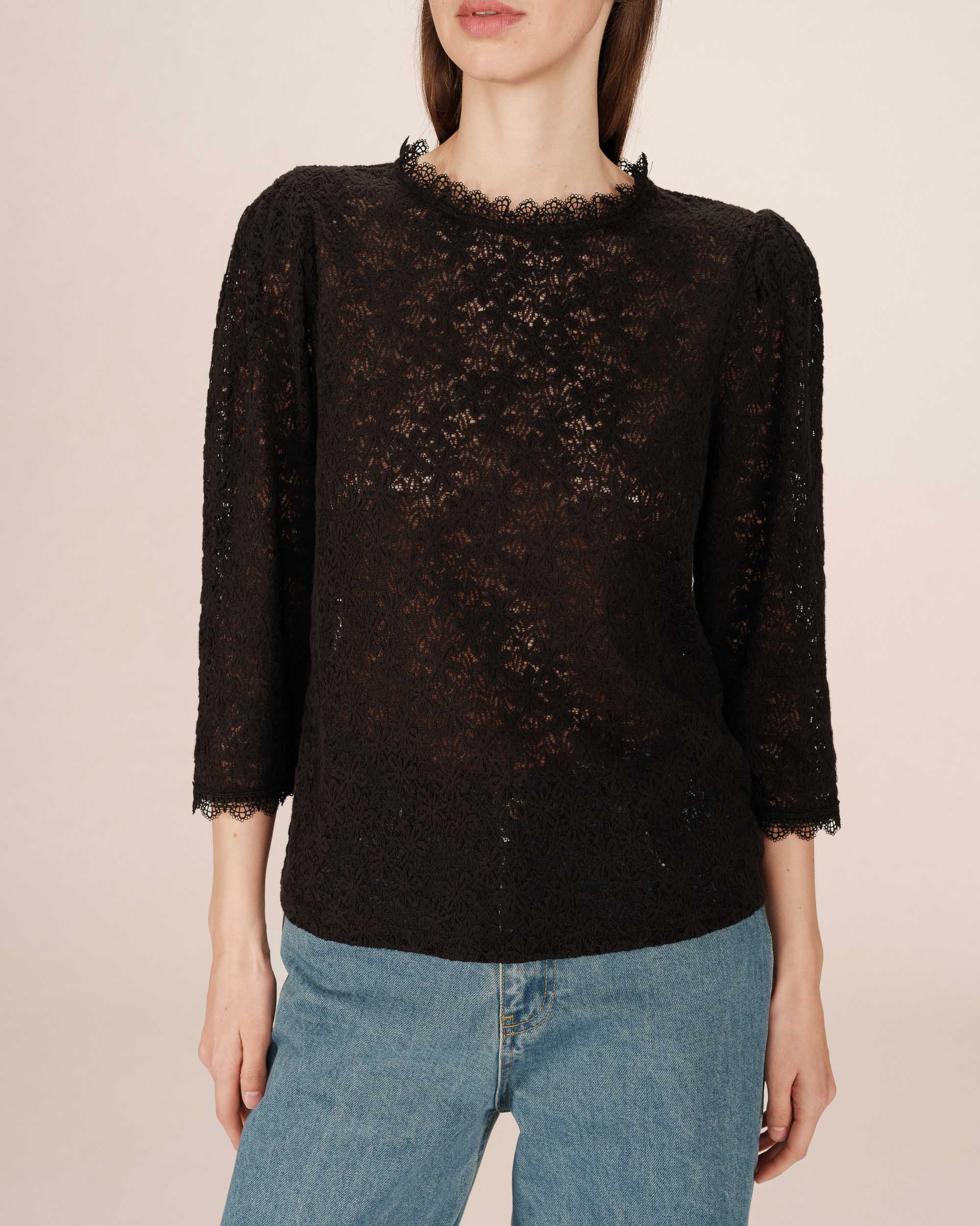 Blusa STELA negra Grace and Mila.