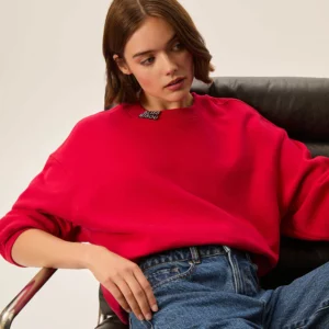Sudadera JOEME roja Des Petits Hauts.