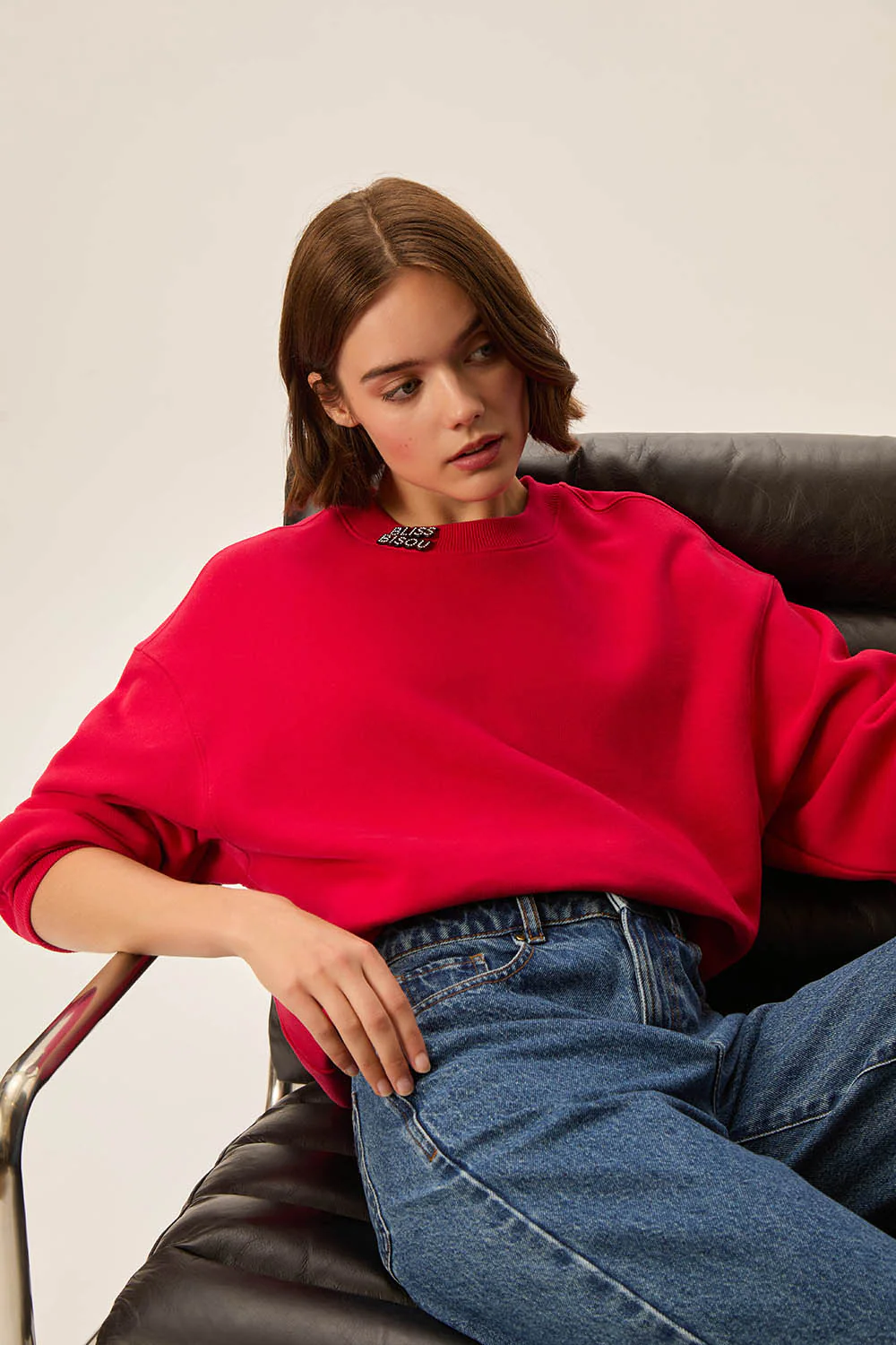 Sudadera JOEME roja Des Petits Hauts.
