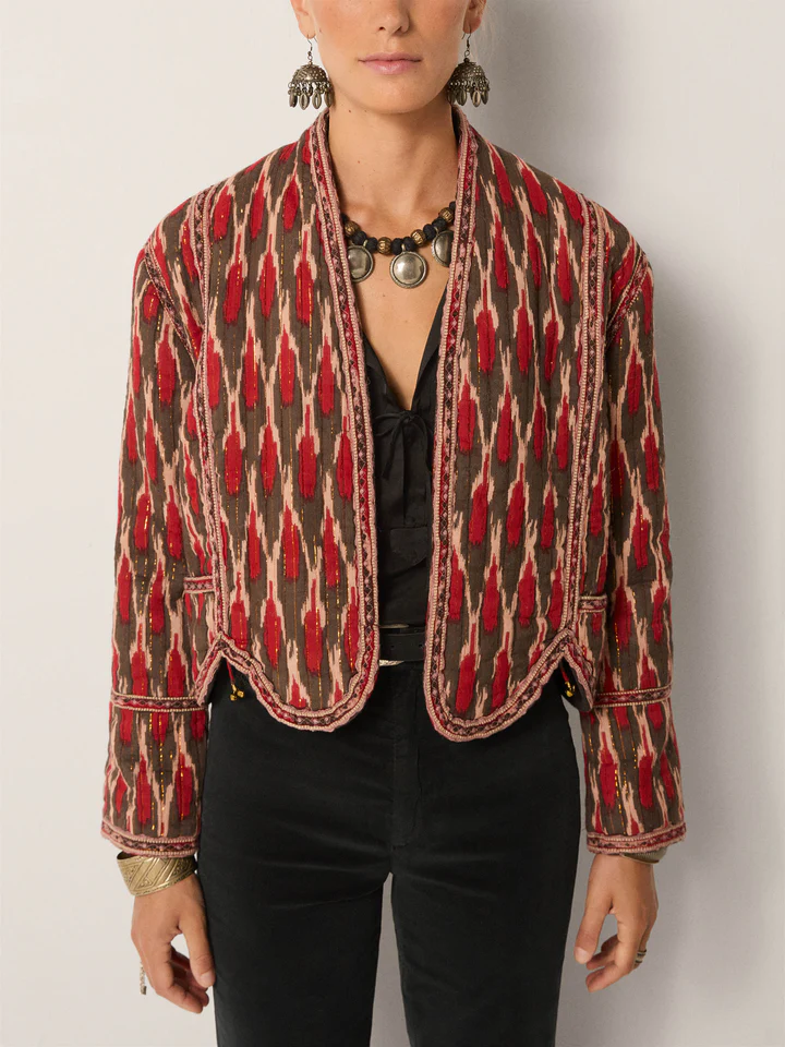 Chaqueta DEVENDRA rojo estampado Maison Hotel.