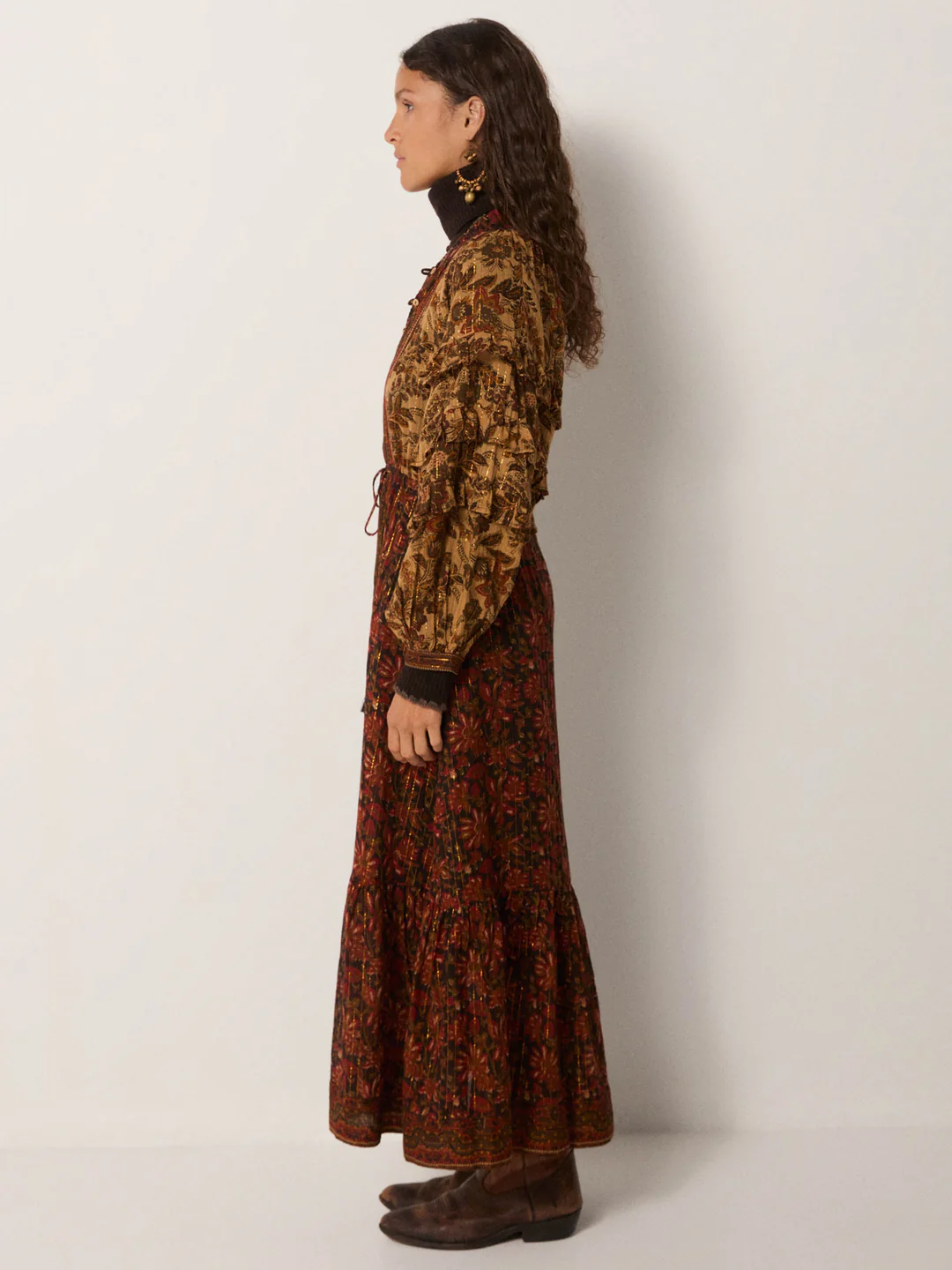 Vestido CLAUDINE granate Maison Hotel.