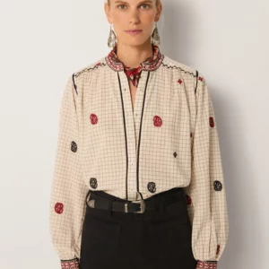 Blusa COLLETE marfil estampada Maison Hotel.