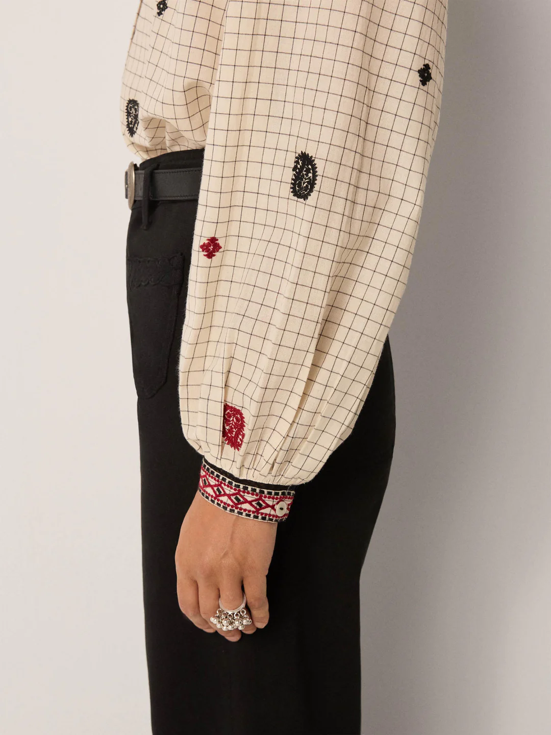 Blusa COLLETE marfil estampada Maison Hotel.