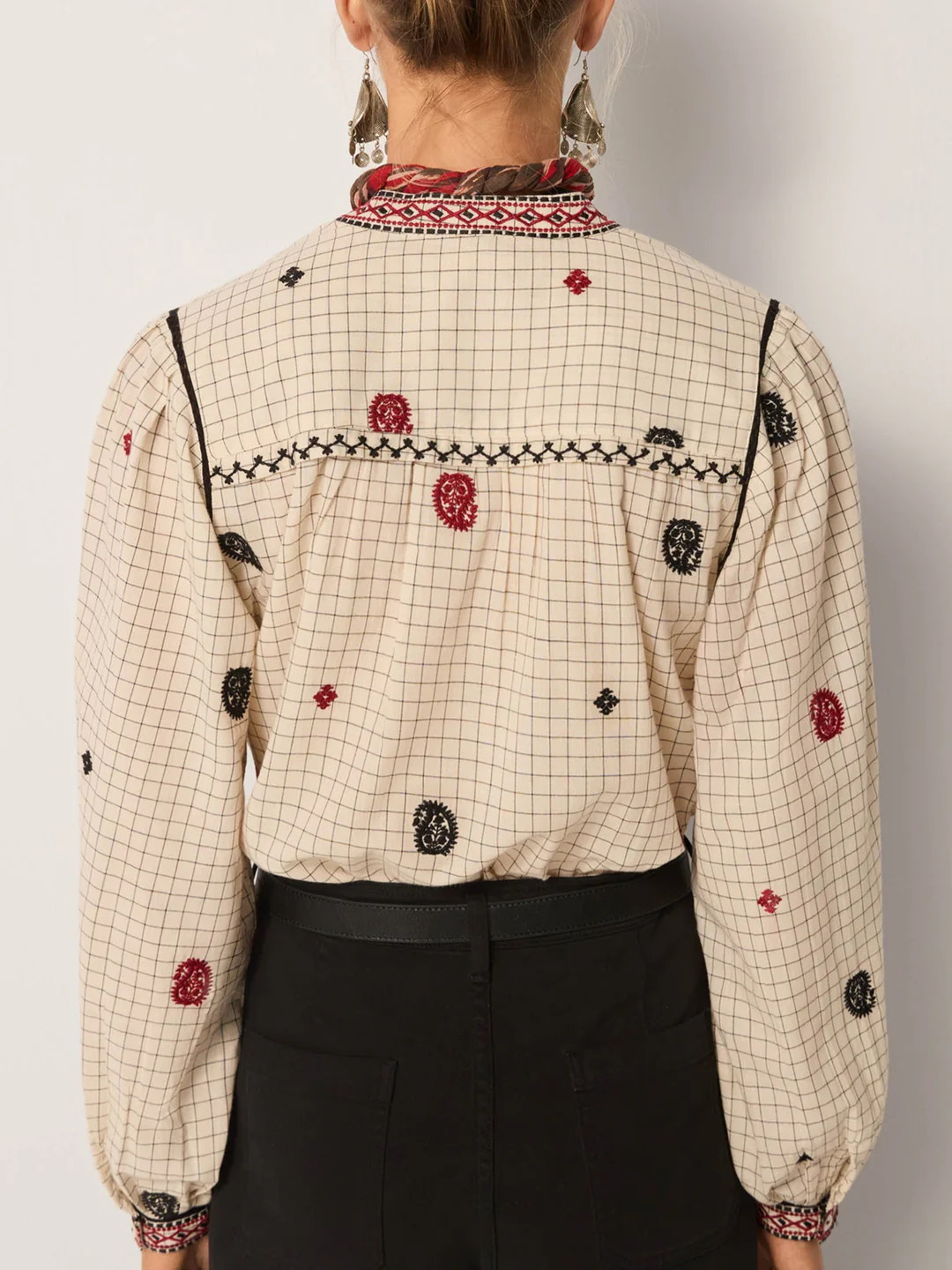 Blusa COLLETE marfil estampada Maison Hotel.