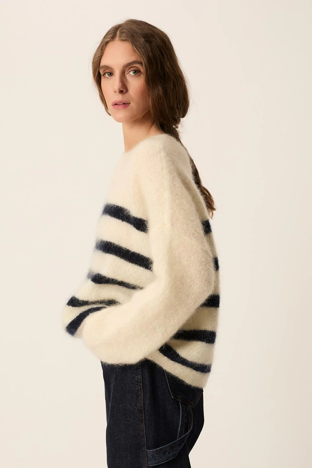 Jersey ALEO crema/marino Des Petits Hauts.
