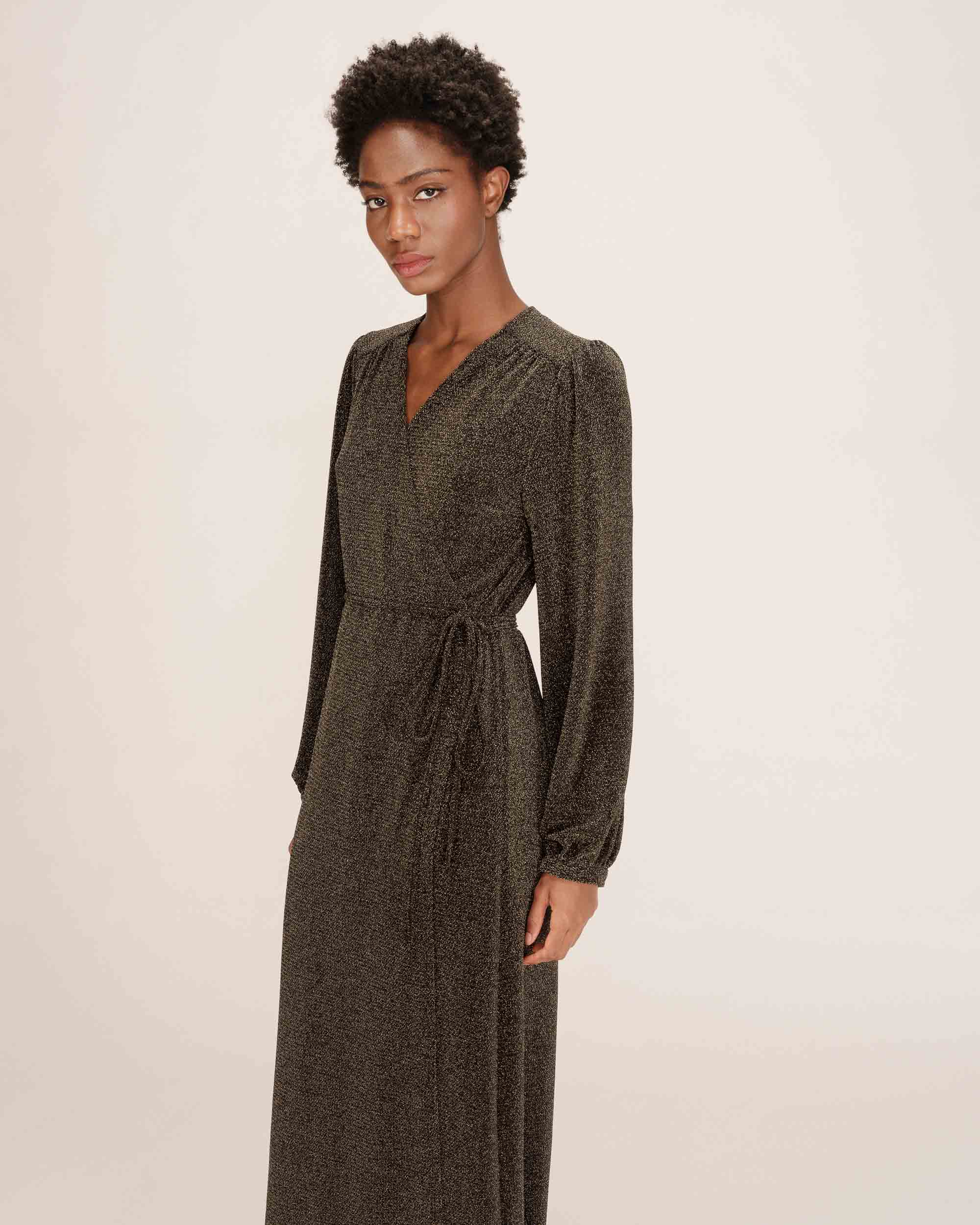 Vestido TALIA gris metalizado Grace and Mila.