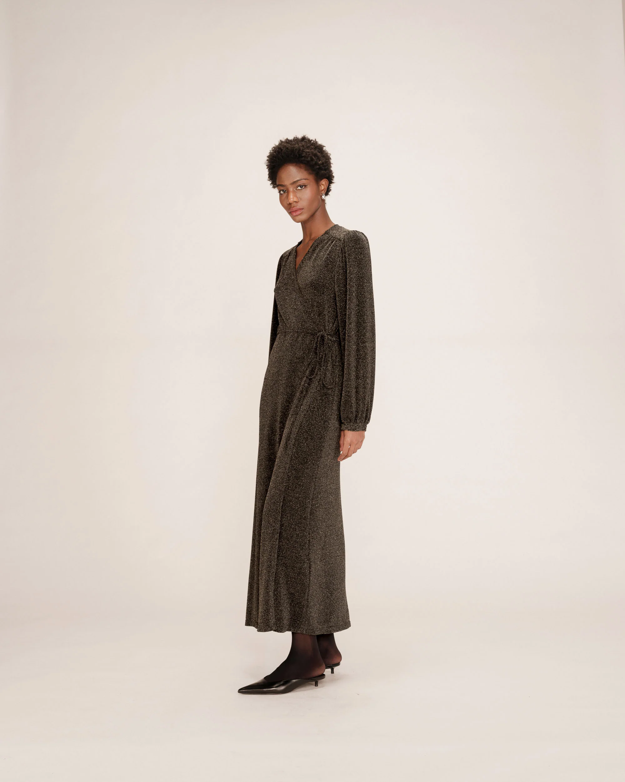 Vestido TALIA gris metalizado Grace and Mila.