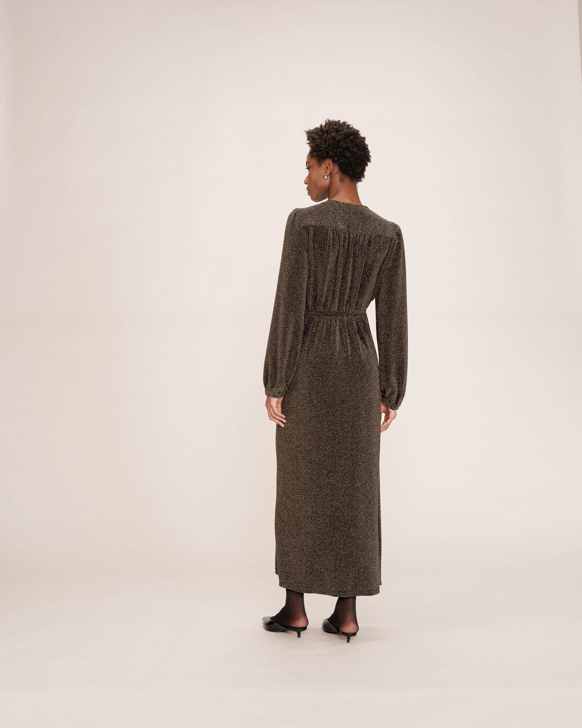 Vestido TALIA gris metalizado Grace and Mila.