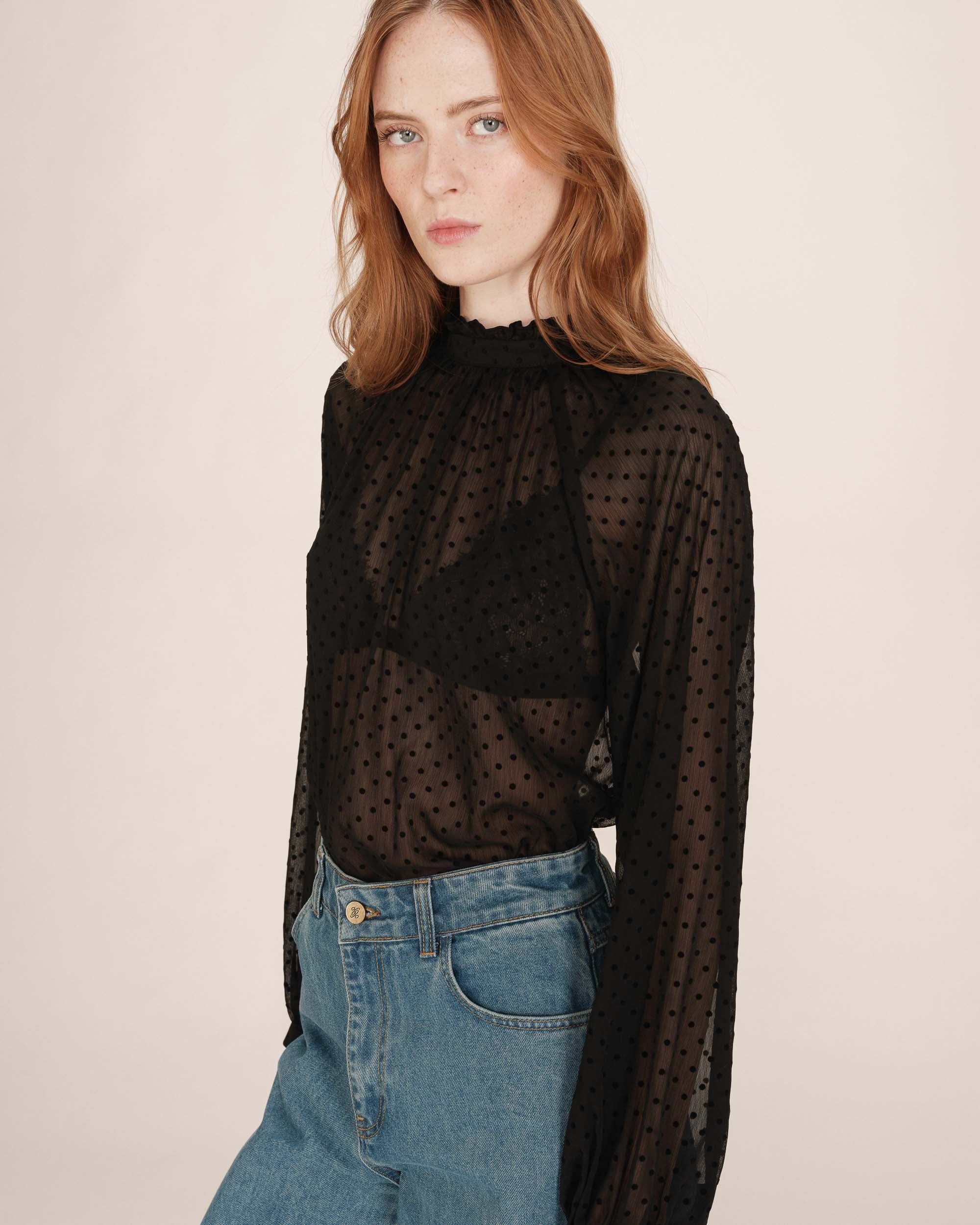 Blusa TALLY negra Grace and Mila.